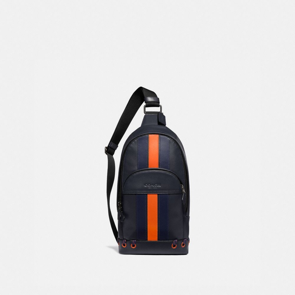 HOUSTON PACK WITH BASEBALL STITCH - F76867 - MIDNIGHT NAVY/ CADET/ DARK ORANGE/BLACK ANTIQUE NICKEL