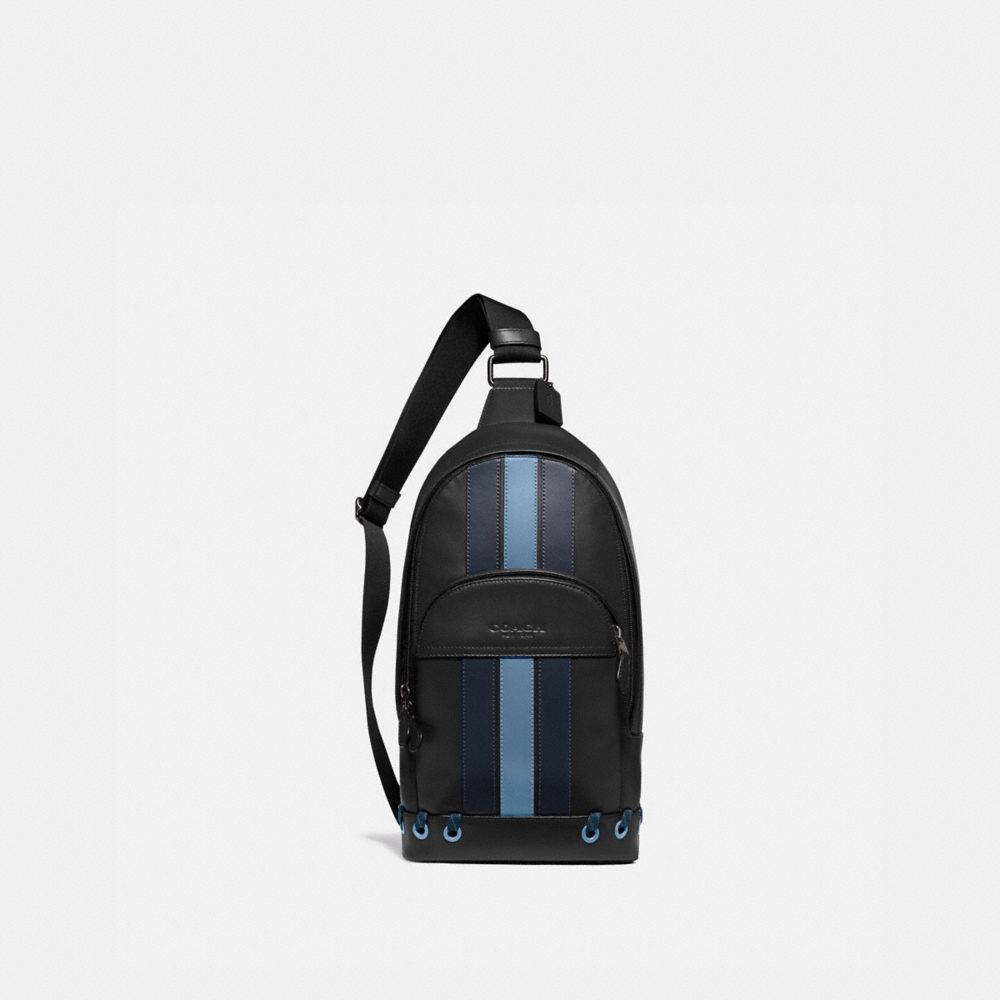 HOUSTON PACK WITH BASEBALL STITCH - F76867 - BLACK/ MIDNIGHT NAVY/ WASHED BLUE/BLACK ANTIQUE NICKEL