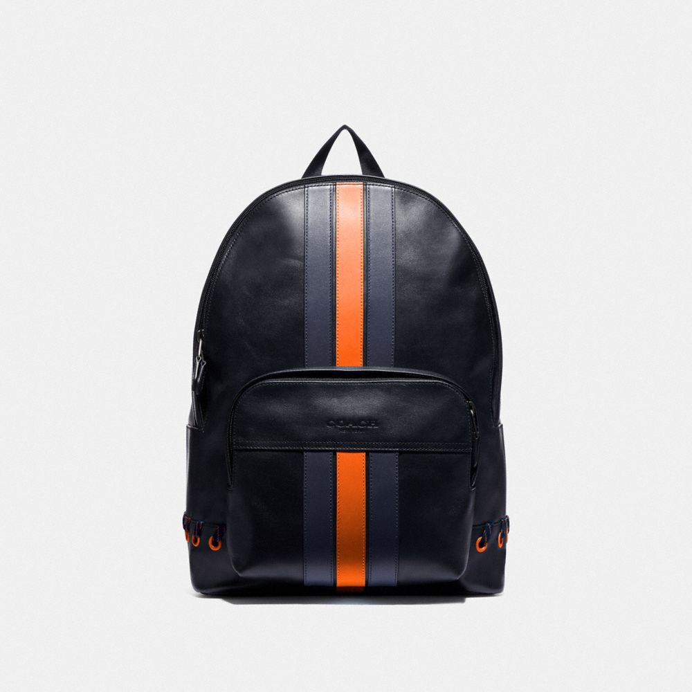 COACH F76868 HOUSTON BACKPACK WITH BASEBALL STITCH MIDNIGHT-NAVY/-CADET/-DARK-ORANGE/BLACK-ANTIQUE-NICKEL