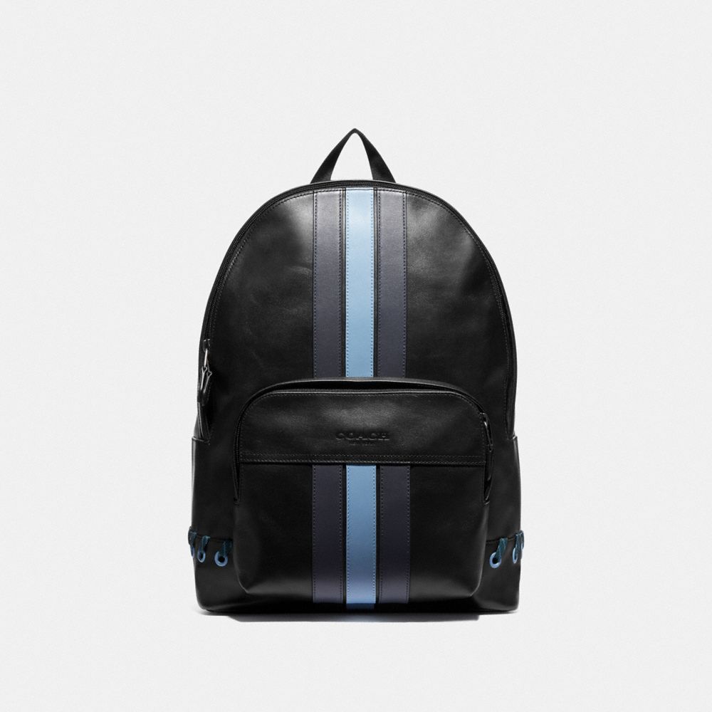 COACH F76868 - HOUSTON BACKPACK WITH BASEBALL STITCH BLACK/ MIDNIGHT NAVY/ WASHED BLUE/BLACK ANTIQUE NICKEL