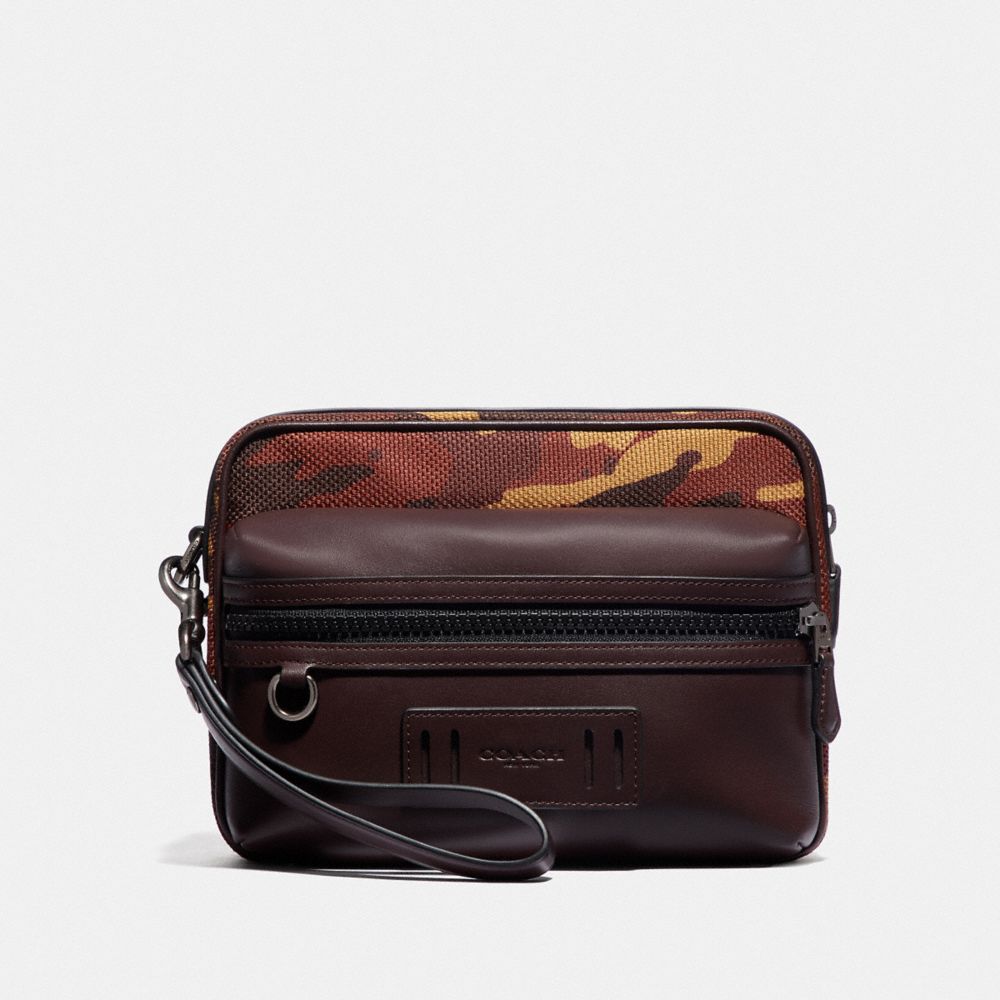 TERRAIN POUCH WITH CAMO PRINT - F76874 - RUST/BLACK ANTIQUE NICKEL