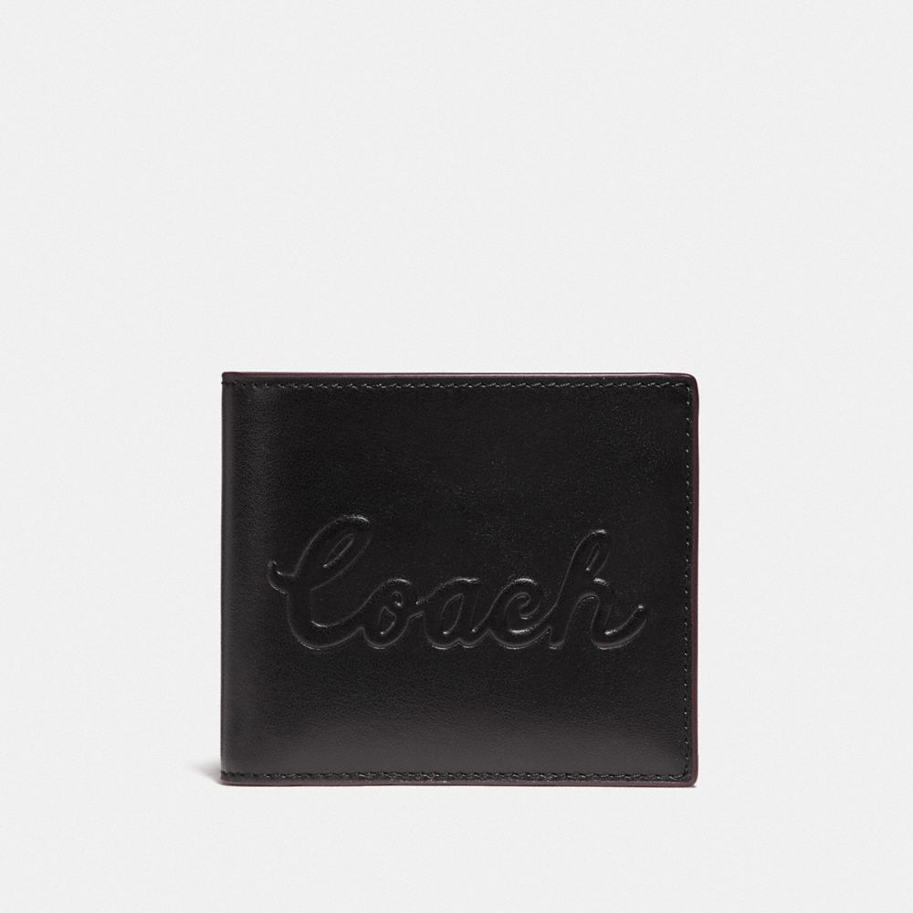 COACH 3-IN-1 WALLET WITH COACH PRINT - BLACK/BLACK ANTIQUE NICKEL - F76875