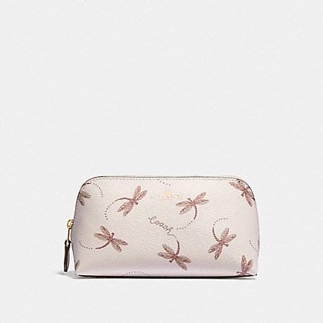 COACH COSMETIC CASE 17 WITH DRAGONFLY PRINT - IM/CHALK MULTI - F76898