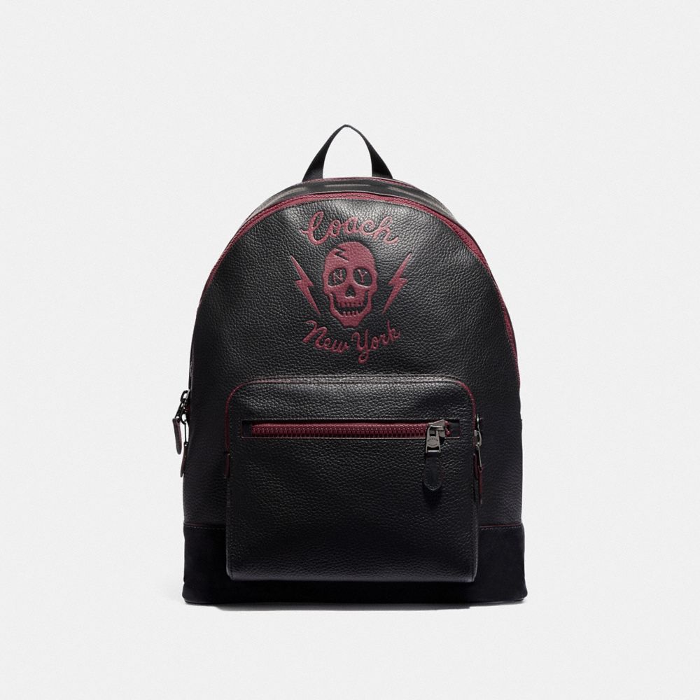 COACH F76905 West Backpack With Skull Motif QB/BLACK MULTI