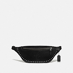 COACH F76910 Warren Belt Bag With Signature Motif And Studs QB/BLACK