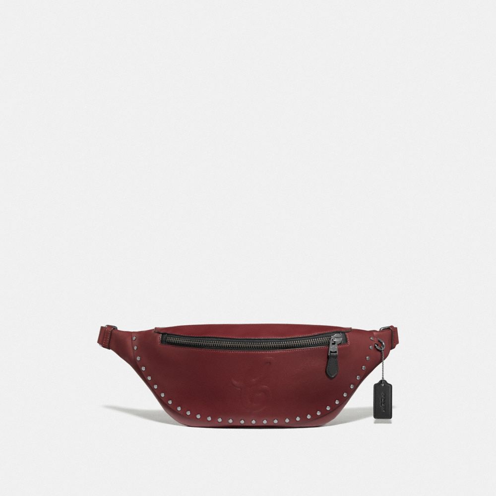 COACH F76910 - WARREN BELT BAG WITH SIGNATURE MOTIF AND STUDS QB/CURRANT