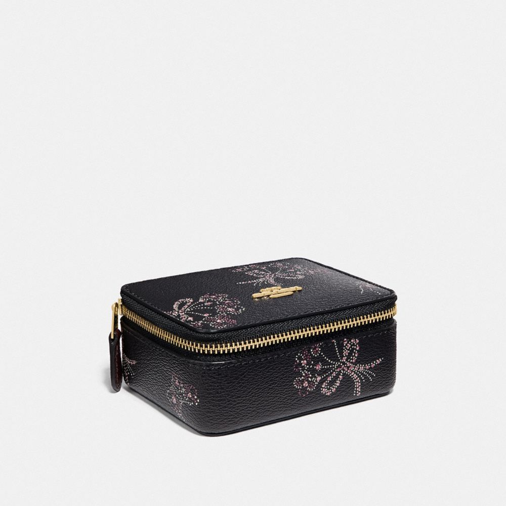 JEWELRY BOX WITH RIBBON BOUQUET PRINT - F76914 - IM/BLACK PINK MULTI