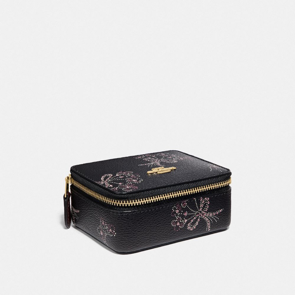 COACH F76914 - JEWELRY BOX WITH RIBBON BOUQUET PRINT IM/BLACK PINK MULTI