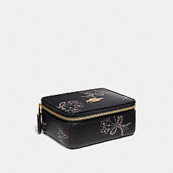 COACH F76914 Jewelry Box With Ribbon Bouquet Print IM/BLACK PINK MULTI