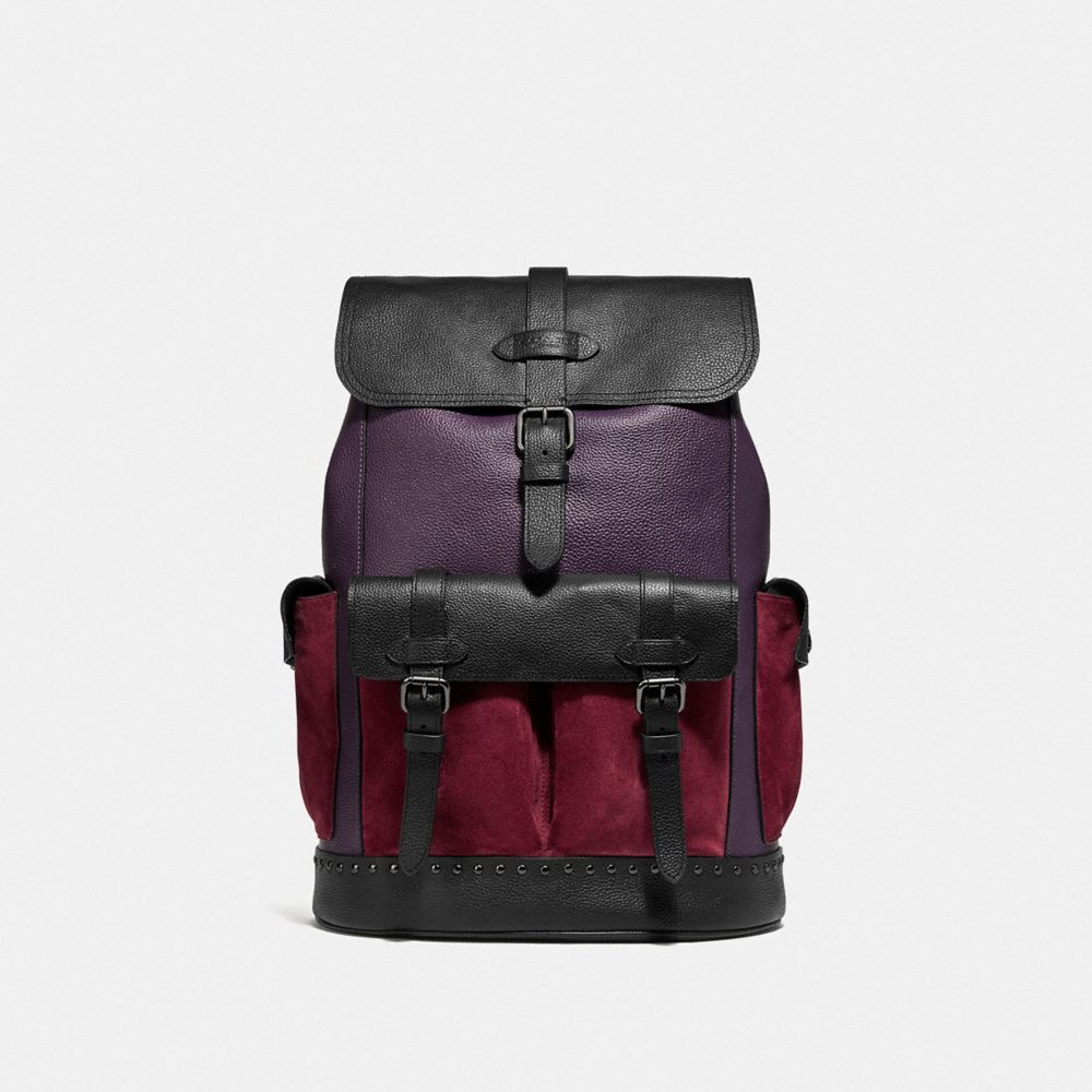 COACH F76928 Hudson Backpack In Colorblock QB/DEEP PURPLE MULTI