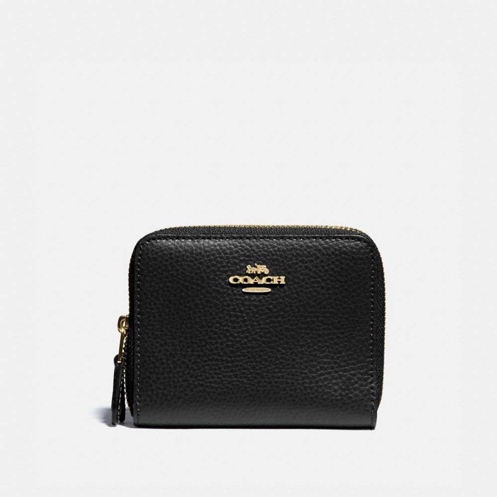SMALL DOUBLE ZIP AROUND WALLET - BLACK/GOLD - COACH F76935