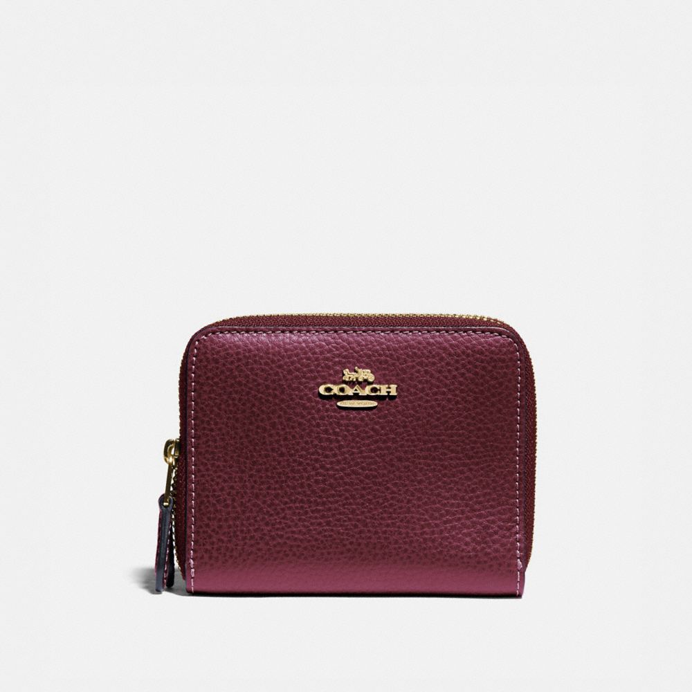 SMALL DOUBLE ZIP AROUND WALLET - IM/METALLIC WINE - COACH F76935