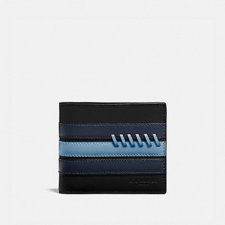 COACH F76947 3-IN-1 WALLET WITH BASEBALL STITCH BLACK/ MIDNIGHT NAVY/ WASHED BLUE/BLACK ANTIQUE NICKEL