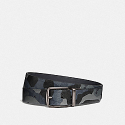 CUT-TO-SIZE REVERSIBLE BELT IN SIGNATURE CANVAS WITH CAMO PRINT - BLUE MULTI/BLACK ANTIQUE NICKEL - COACH F76949
