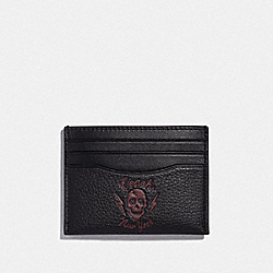 SLIM CARD CASE WITH SKULL MOTIF - F76962 - QB/BLACK MULTI