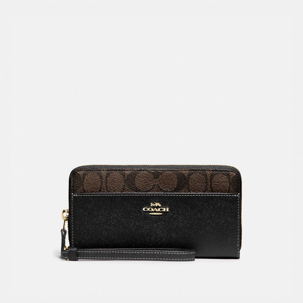 COACH F76971 ACCORDION ZIP WALLET WITH SIGNATURE CANVAS DETAIL