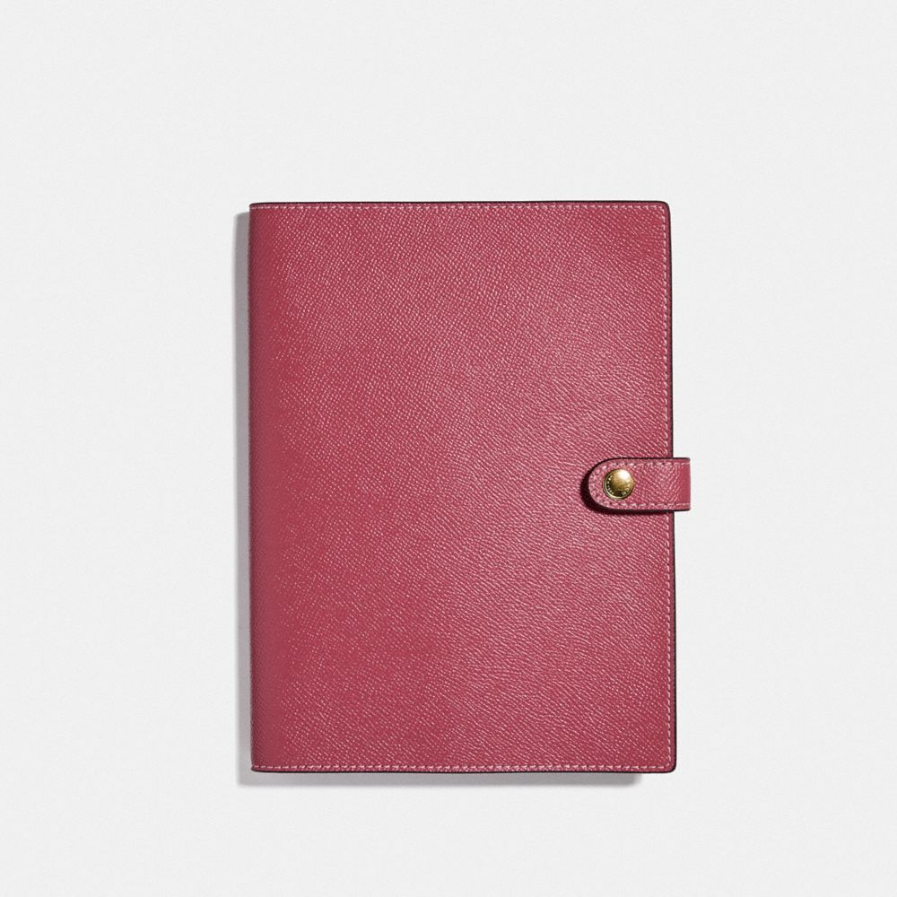 COACH F77071 Notebook With Signature Canvas Detail ROUGE
