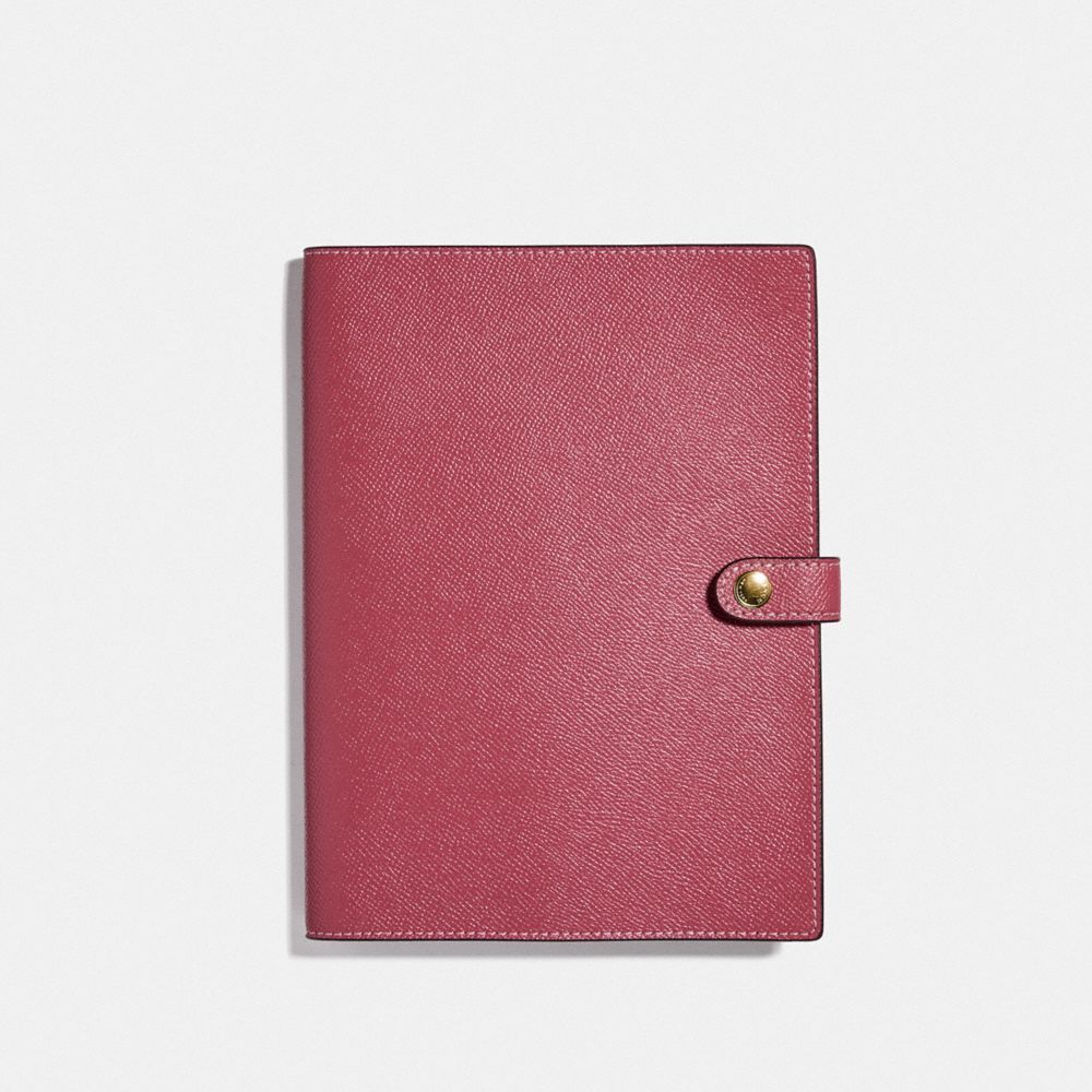 COACH F77071 NOTEBOOK WITH SIGNATURE CANVAS DETAIL ROUGE