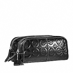 COACH F77209 Op Art Leather Double Zip Travel Kit 