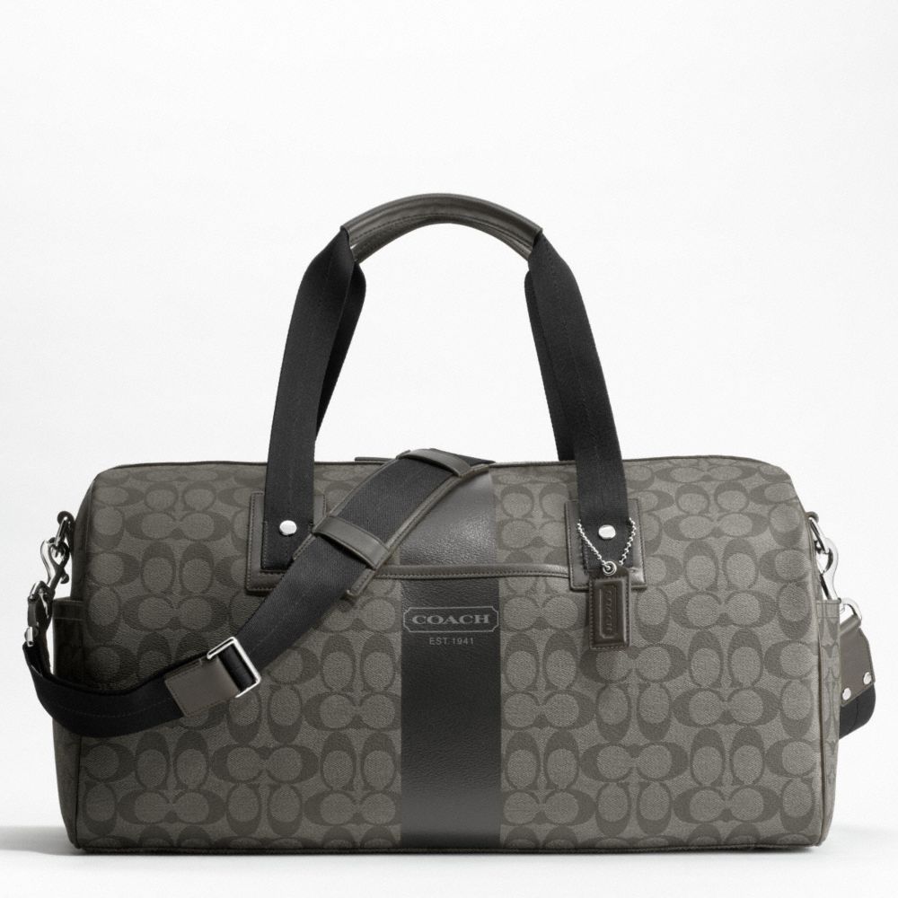 HERITAGE STRIPE DUFFLE - f77278 - SILVER/GREY/CHARCOAL