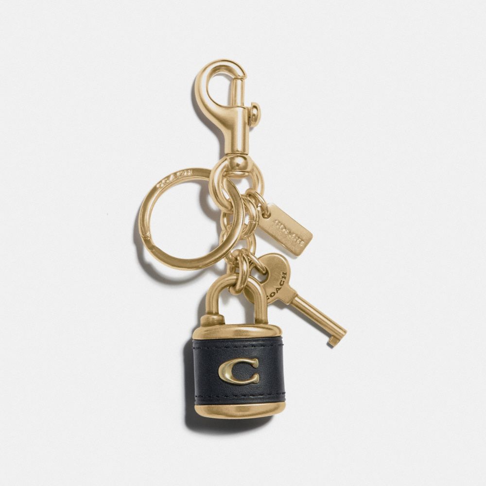 COACH F77290 - LOCK AND KEY BAG CHARM BLACK/GOLD