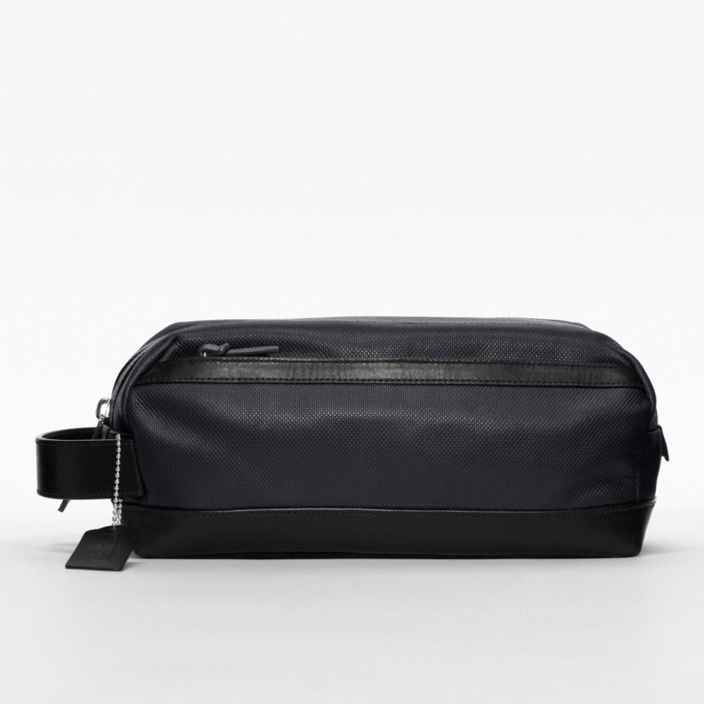 BLEECKER EMBOSSED TEXTURED LEATHER TRAVEL KIT - f77294 - NAVY