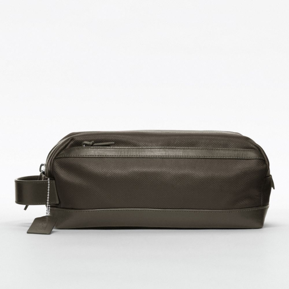 BLEECKER EMBOSSED TEXTURED LEATHER TRAVEL KIT - OLIVE - COACH F77294