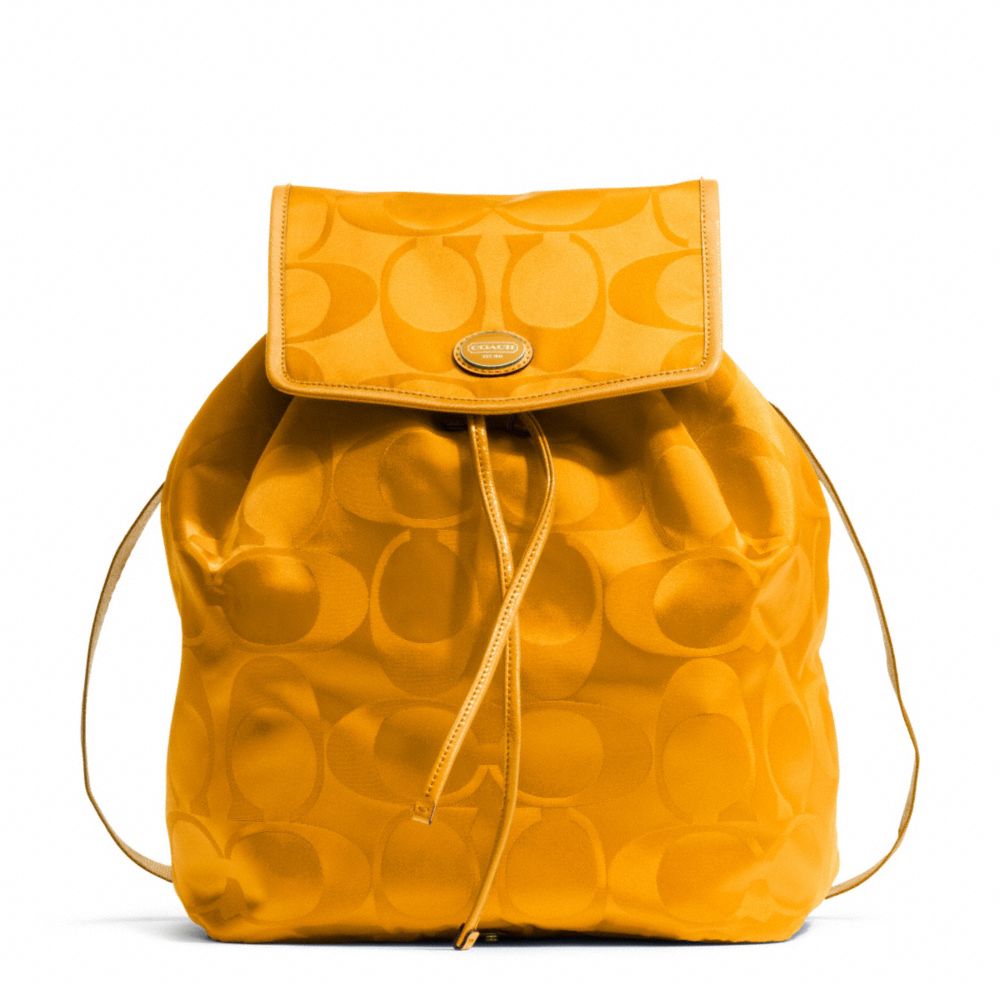 COACH GETAWAY SIGNATURE PACKABLE BACKPACK - BRASS/ORANGE SPICE - F77350