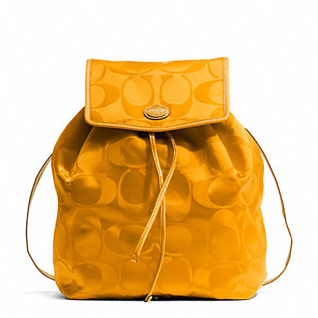 COACH GETAWAY SIGNATURE PACKABLE BACKPACK - BRASS/ORANGE SPICE - f77350