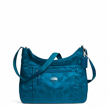 GETAWAY SIGNATURE PACKABLE CROSSBODY - COACH F77369 - SILVER/DARK PLUME