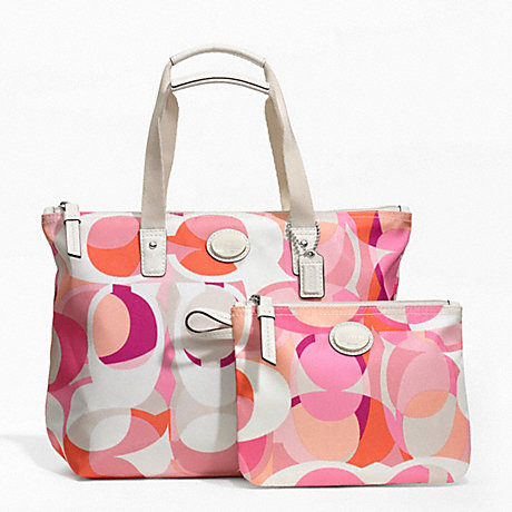 COACH F77389 GETAWAY KALEIDOSCOPE PRINT SMALL PACKABLE TOTE ONE-COLOR