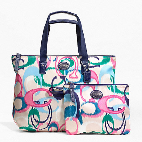 COACH F77443 GETAWAY IKAT PRINT SMALL PACKABLE TOTE ONE-COLOR