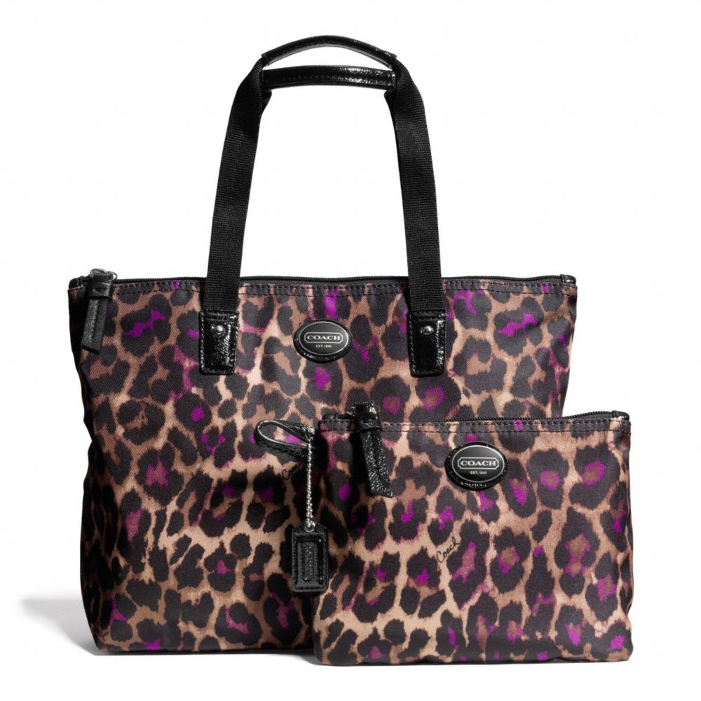 COACH F77476 GETAWAY OCELOT PRINT SMALL PACKABLE TOTE ONE-COLOR