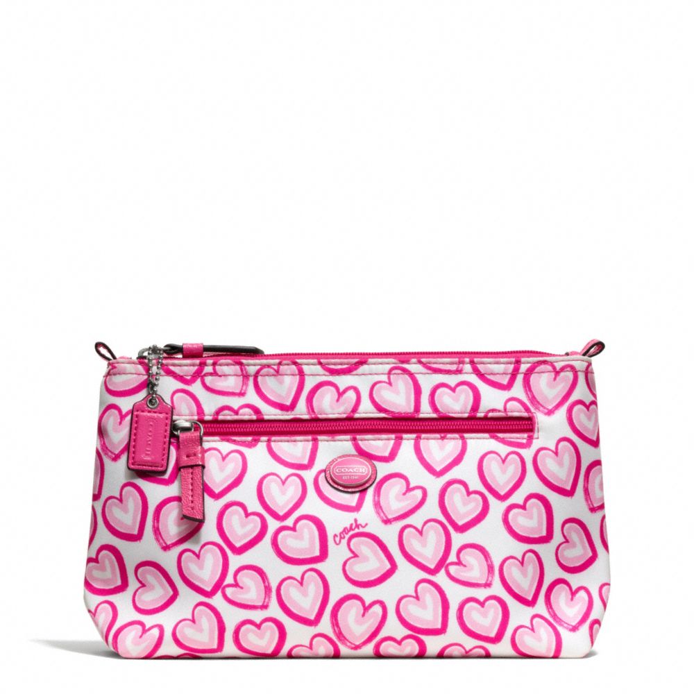 COACH F77537 - GETAWAY HEART PRINT COSMETIC POUCH ONE-COLOR