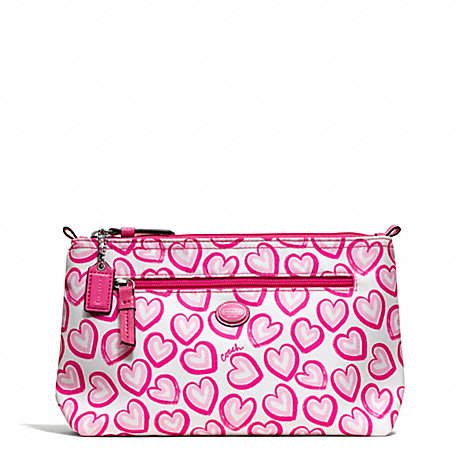 COACH F77537 GETAWAY HEART PRINT COSMETIC POUCH ONE-COLOR