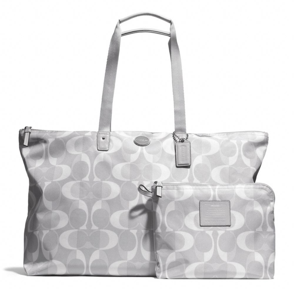 COACH f77569 DREAM C LARGE WEEKENDER SILVER/LIGHT GREY