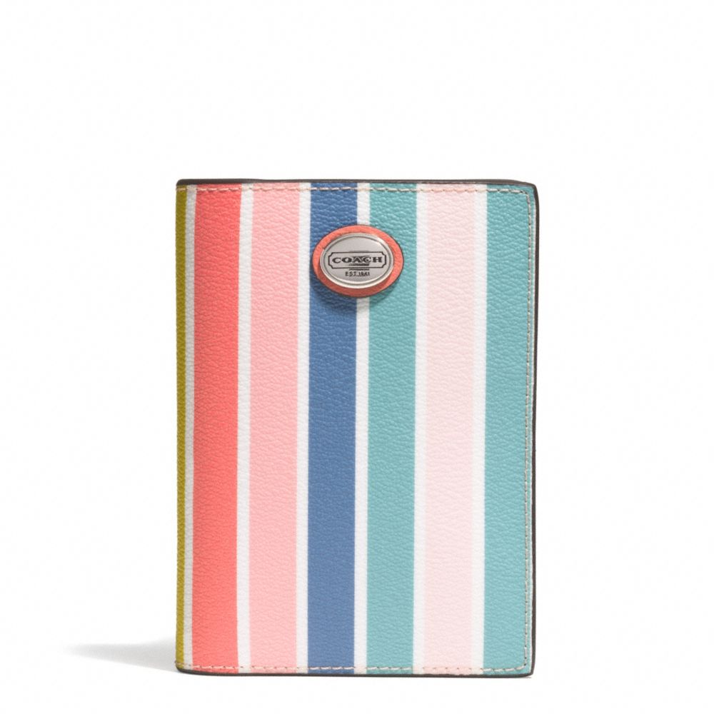 COACH F77584 PEYTON MULTISTRIPE PASSPORT CASE ONE-COLOR