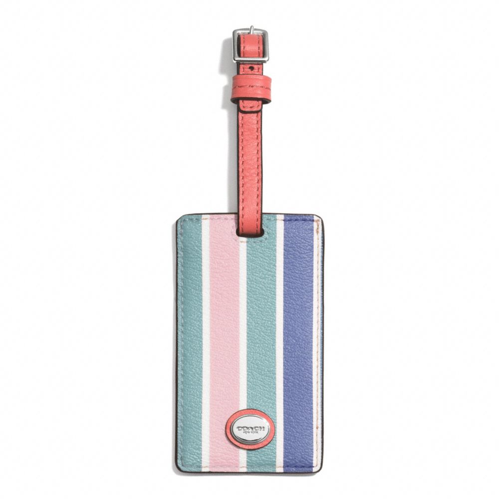 COACH F77585 PEYTON MULTISTRIPE LUGGAGE TAG ONE-COLOR