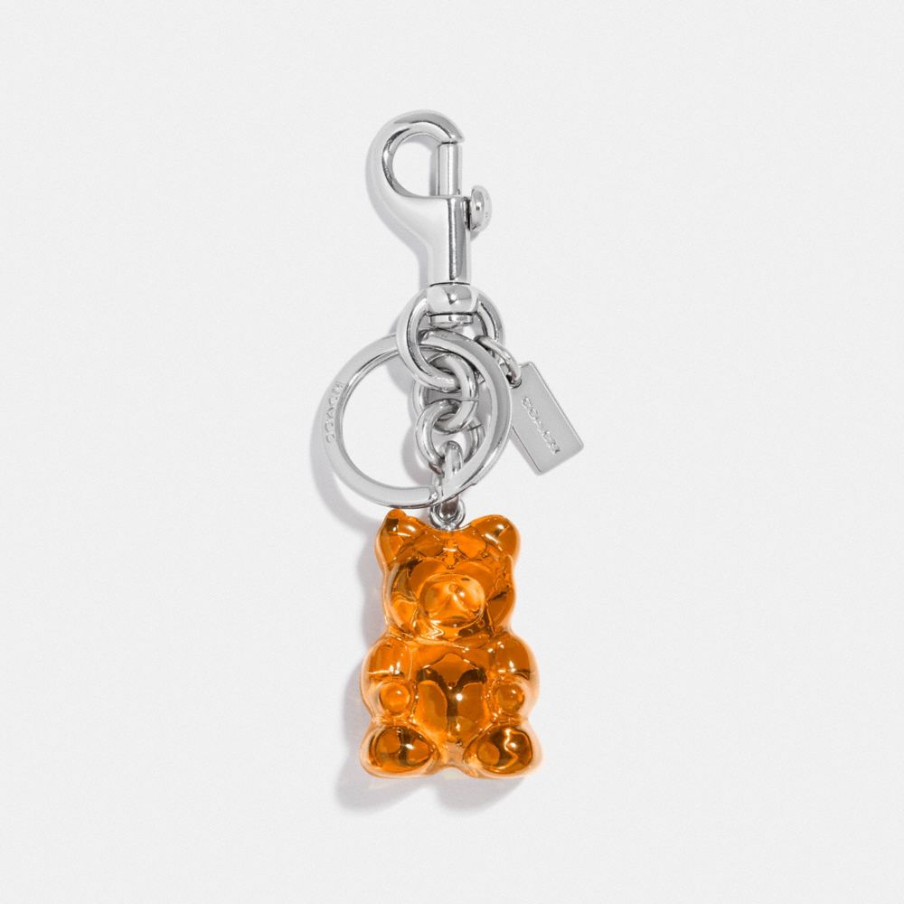 COACH F77683 - VANDAL GUMMY BAG CHARM ORANGE/SILVER