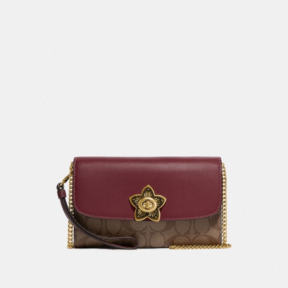 CHAIN CROSSBODY IN SIGNATURE CANVAS - IM/KHAKI WINE - COACH F77686