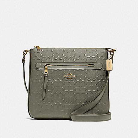 COACH F77689 MAE FILE CROSSBODY IN SIGNATURE LEATHER MILITARY GREEN/GOLD
