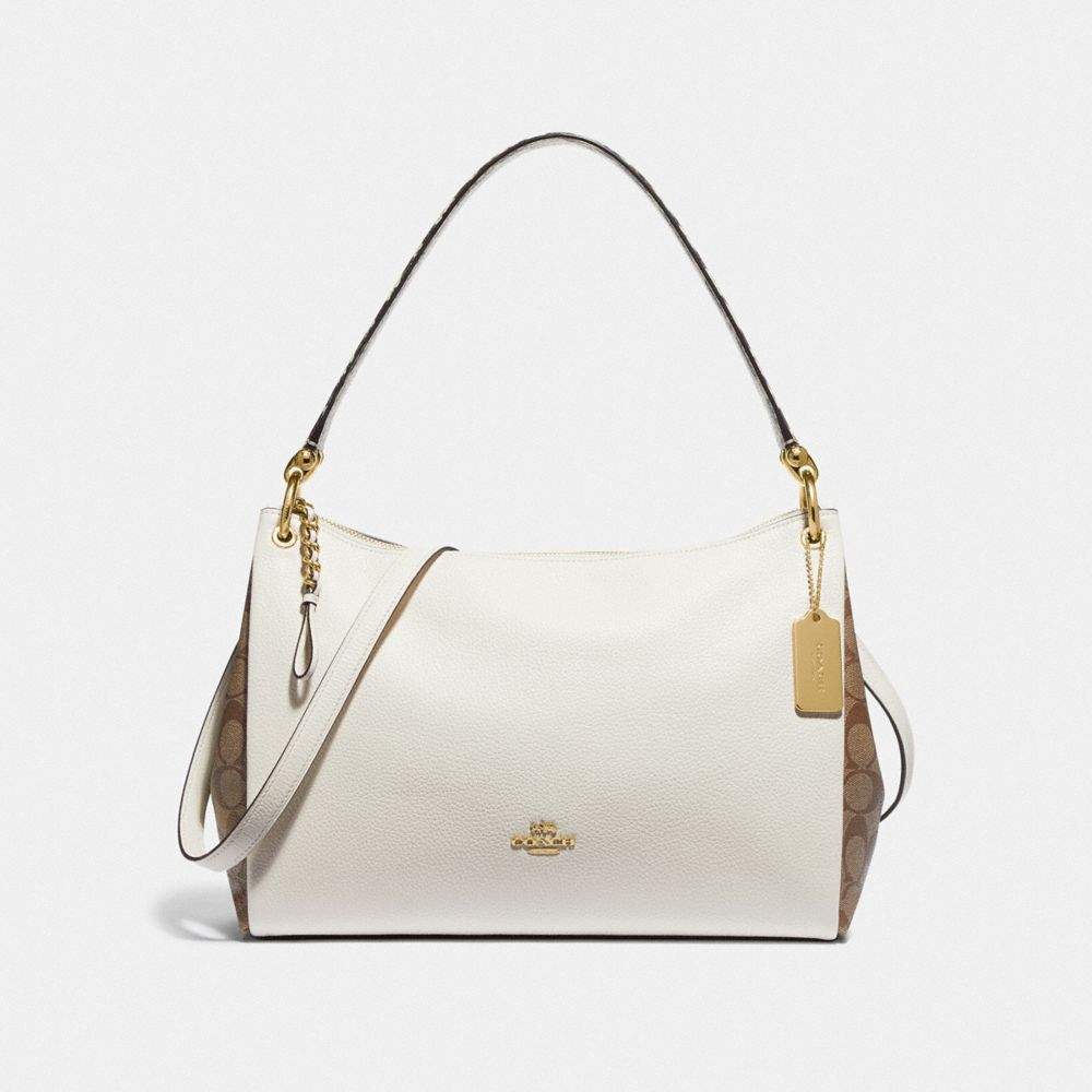 Small mia shoulder online bag in signature canvas