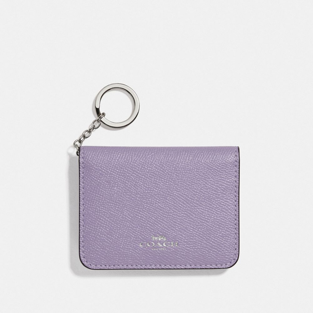 COACH BIFOLD CARD CASE - LILAC/SILVER - F77696