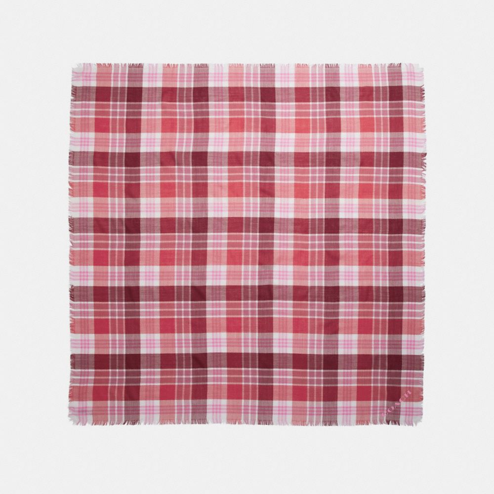 PLAID OVERSIZED SQUARE - POPPY - COACH F77768