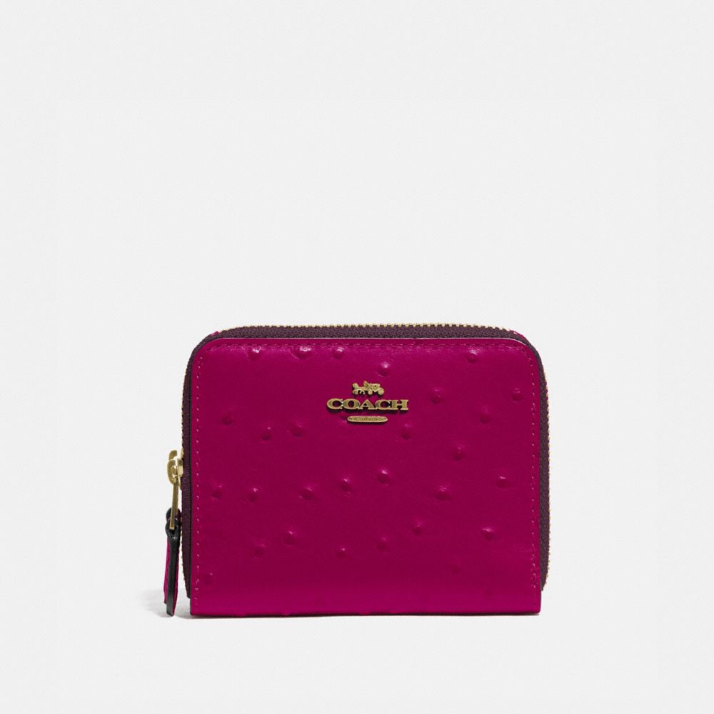 SMALL DOUBLE ZIP AROUND WALLET - IM/DARK FUCHSIA - COACH F77875