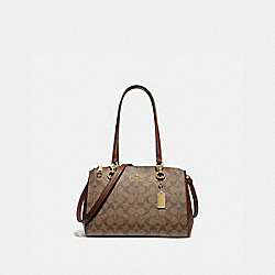 COACH F77881 - ETTA CARRYALL IN SIGNATURE CANVAS KHAKI/SADDLE 2/GOLD