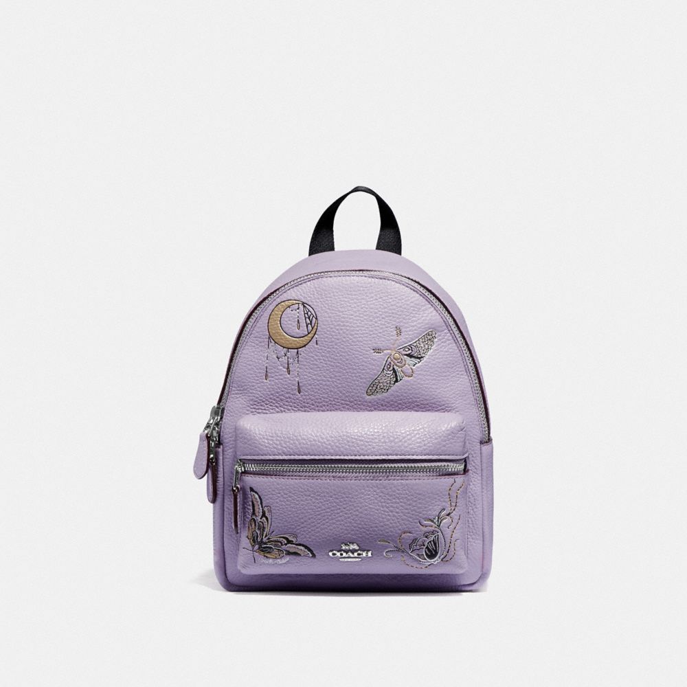 COACH F77899 - MINI CHARLIE BACKPACK WITH CHELSEA ANIMATION LILAC MULTI/SILVER