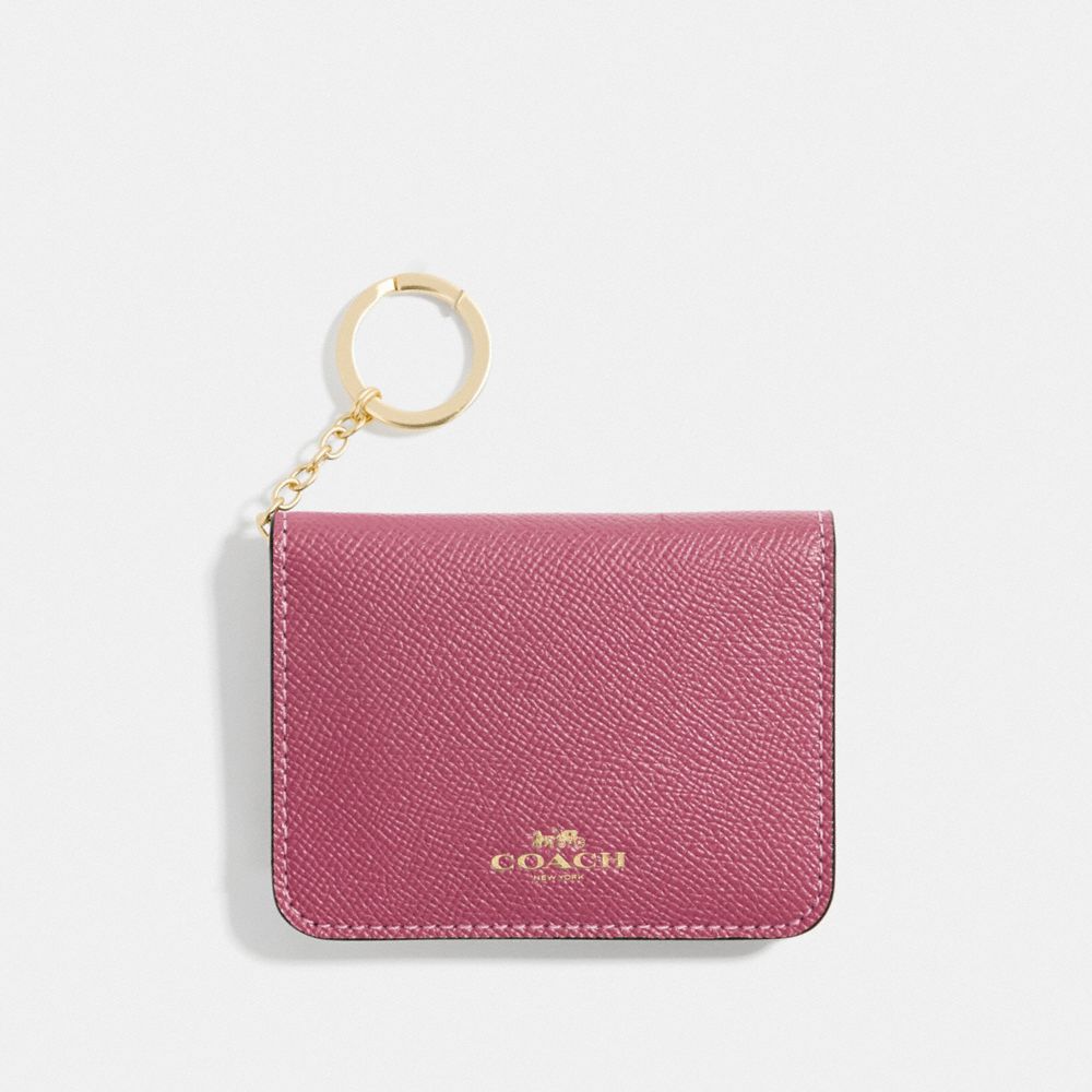 BIFOLD CARD CASE IN COLORBLOCK - F77901 - ROUGE MULTI/GOLD