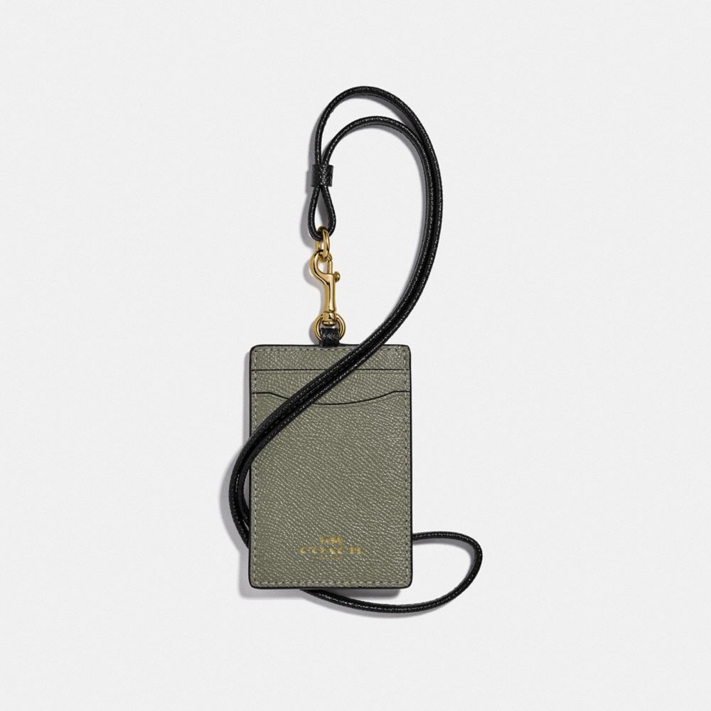 ID LANYARD IN COLORBLOCK - MILITARY GREEN MUTLI/GOLD - COACH F77903