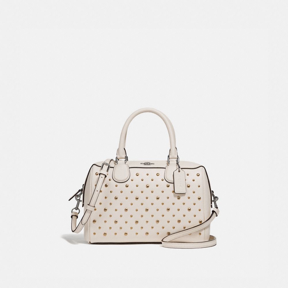 COACH F77913 - MINI BENNETT SATCHEL WITH RIVETS CHALK/SILVER